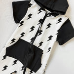 Hooded Rebel Short Sleeve Romper in Bowie - Rebel Bro
