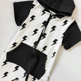 Hooded Rebel Short Sleeve Romper in Bowie - Rebel Bro