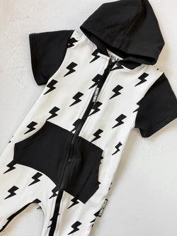 Image of Hooded Rebel Short Sleeve Romper in Bowie