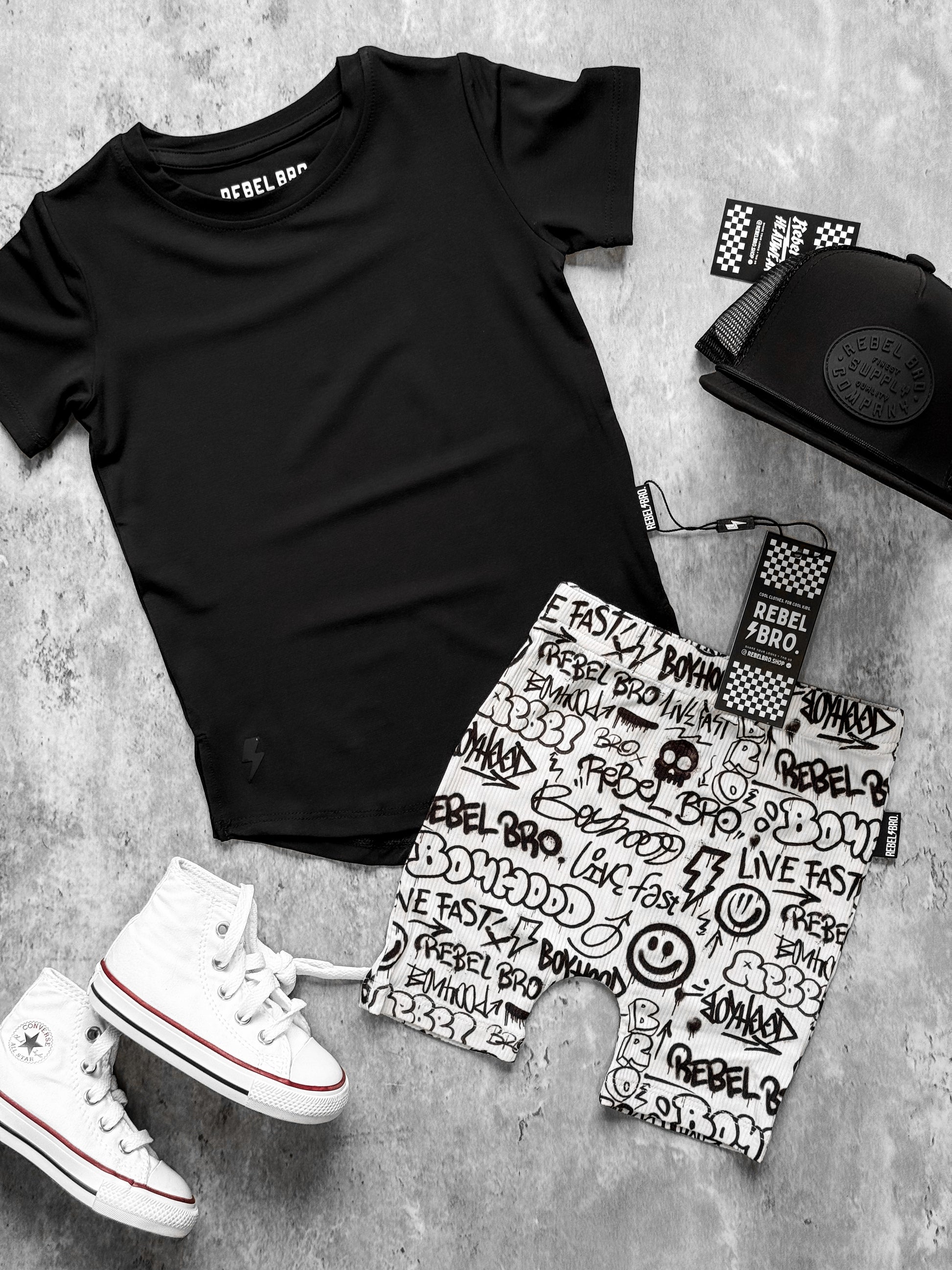 Bamboo Biker Shorts in Urban Drip