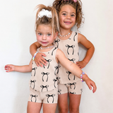 Tank + Biker Two Piece Set in Lana (Bows)
