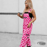 Women's Overall in Bubble Gum Checkered