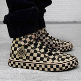 SK8TR Hi-Top in Taupe + Black Checkered (PREORDER)