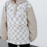 Pullover Windbreaker in Salt + Sand Checkered