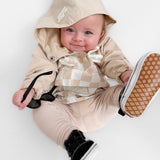 Pullover Windbreaker in Salt + Sand Checkered