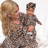 Ruffled Bamboo Zippy Sleeper in Ava (Leopard)