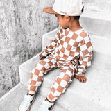 Organic Ribbed Set in Vanilla + Chestnut
