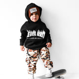 Relaxed Fit Hoodie in Rebel Bro x Live Fast Flames