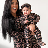 Women’s Bamboo Two Piece Set in Midnight Mocha Leopard