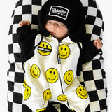 Hooded Fleece Romper in Happy Hour