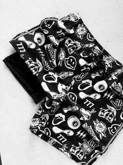 Image of Men's Hybrid Swim Trunks in Warped Tour [Midnight Edition]