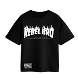 Short Sleeve Tee in Rebel Bro x Live Fast Flames