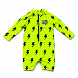 UPF50+ Boys Swim Romper in Neon Electric Lime x Jagger