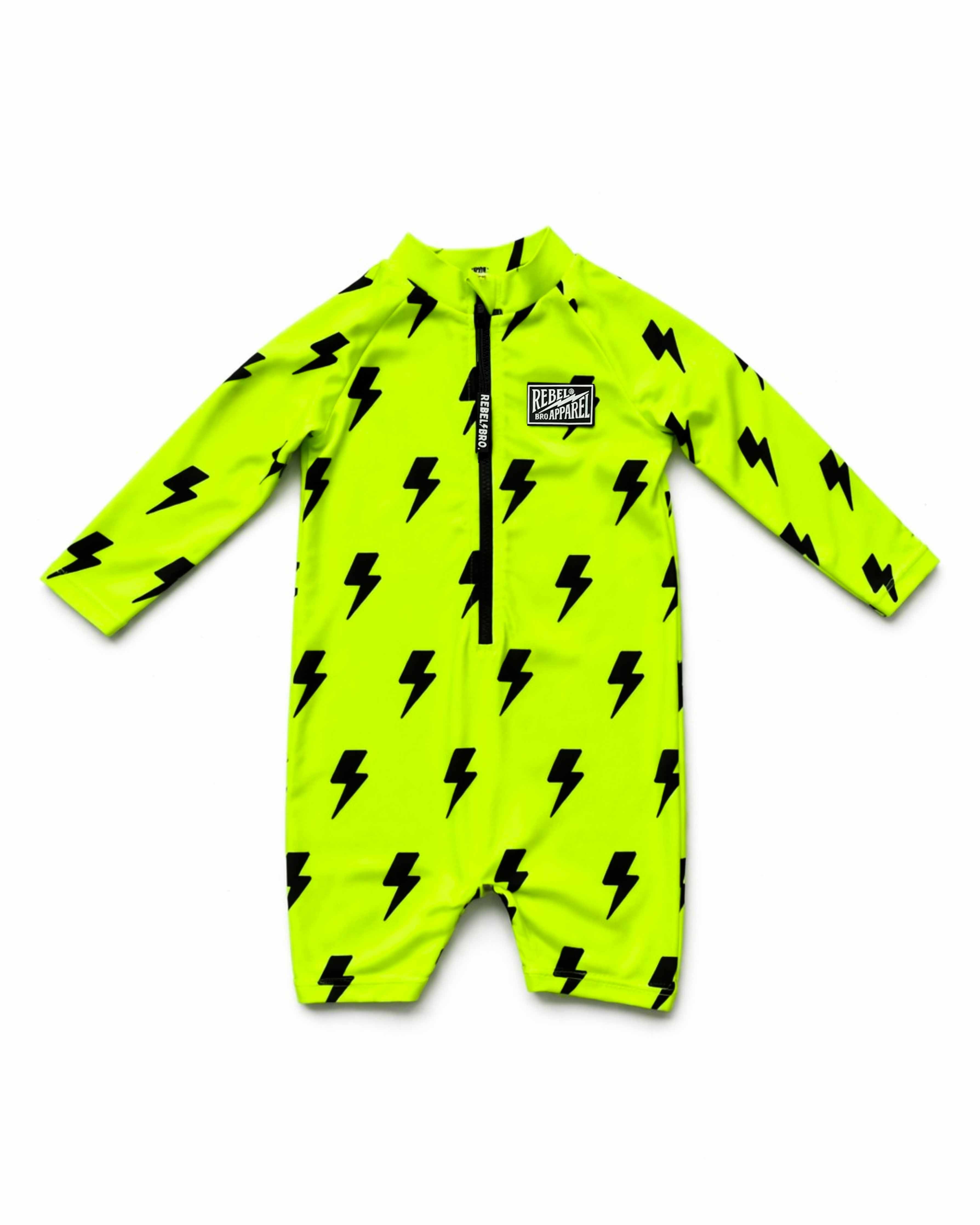 UPF50+ Boys Swim Romper in Neon Electric Lime x Jagger – Rebel Bro