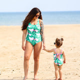 UPF50+ Women's One Piece Swimsuit in Palm Paradise