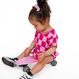Bummie Two Piece Set in Bubble Gum Checkered