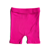 Ribbed Bamboo Biker Short in Hottest Pink
