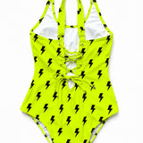UPF50+ Women's One Piece Swimsuit in Neon Electric Lime x Jagger