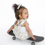 Overalls in Salt + Sand Checkered