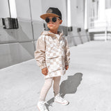 Pullover Windbreaker in Salt + Sand Checkered