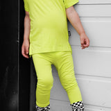 Bamboo Two Piece Set in Neon Electric Lime