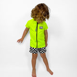 UPF50+ Short Sleeve Rash Guard in Neon Electric Lime