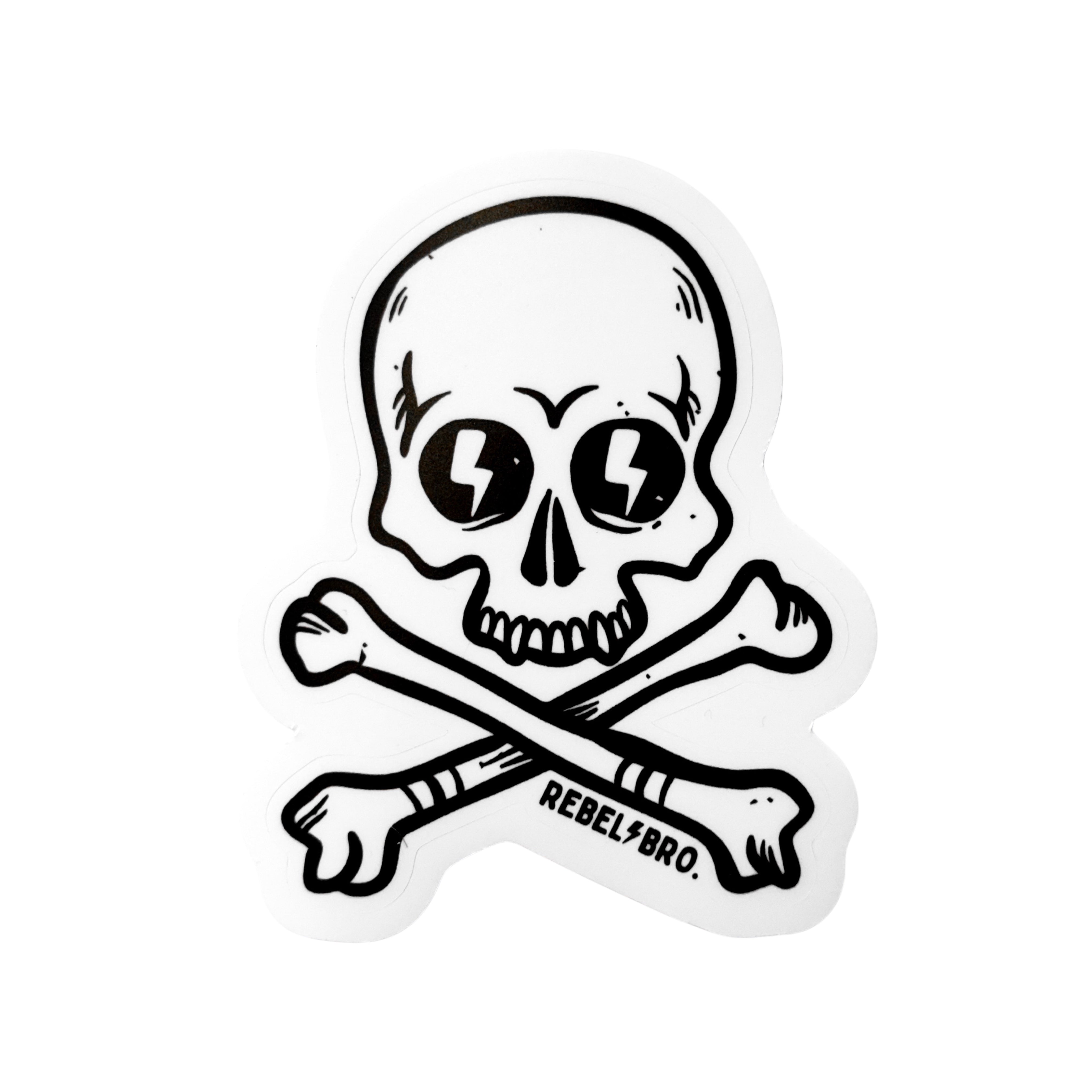 Rebel Bro Electric Crossbones Sticker - Rebel Bro