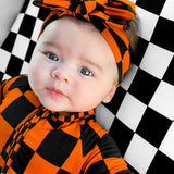 Bamboo Bow in Jack-O Lantern Checkered