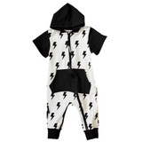 Hooded Rebel Short Sleeve Romper in Bowie - Rebel Bro