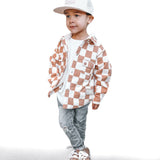 Hooded Flannel in Neutral Checkered