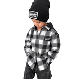 Hooded Flannel in Woodlands Haze