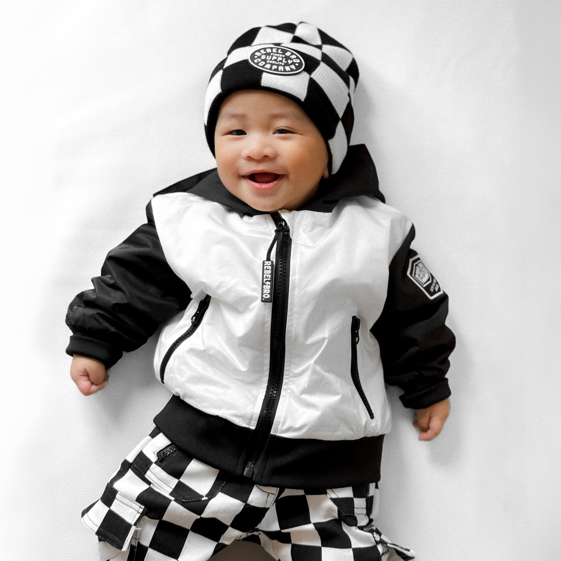 Live Fast Hydro Bomber Jacket in Black/White (FINAL SALE)