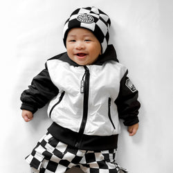 Image of Live Fast Hydro Bomber Jacket in Black/White (FINAL SALE)