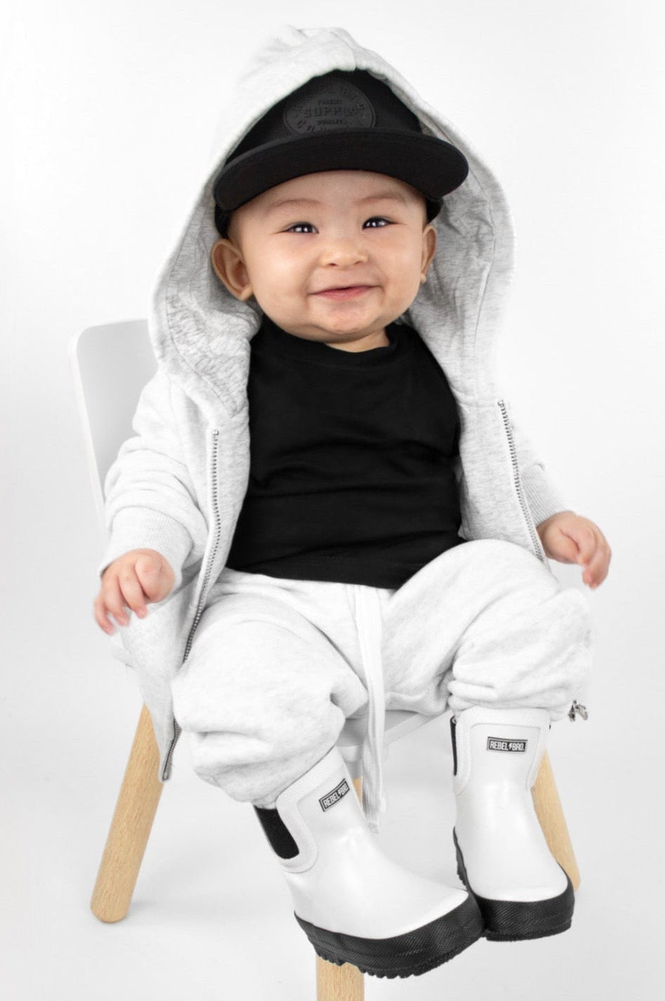 RB x LB The Core-Classic Midi Boot in Black / White - Rebel Bro