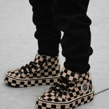 SK8TR Hi-Top in Taupe + Black Checkered (PREORDER)