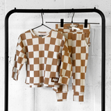 Organic Ribbed Set in Vanilla + Chestnut (PREORDER)