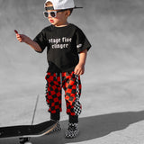 Basic Jogger in Americana Red + Black Checkered