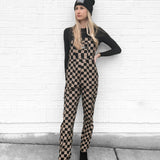 Women's Overall in Checkered Black + Taupe (PREORDER)