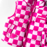 Puffer Vest in Bubble Gum Checkered
