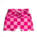 Relaxed Fit Shorts in Bubble Gum Checkered