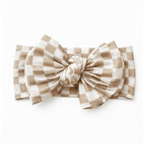 Bamboo Bow in Salt + Sand Checkered
