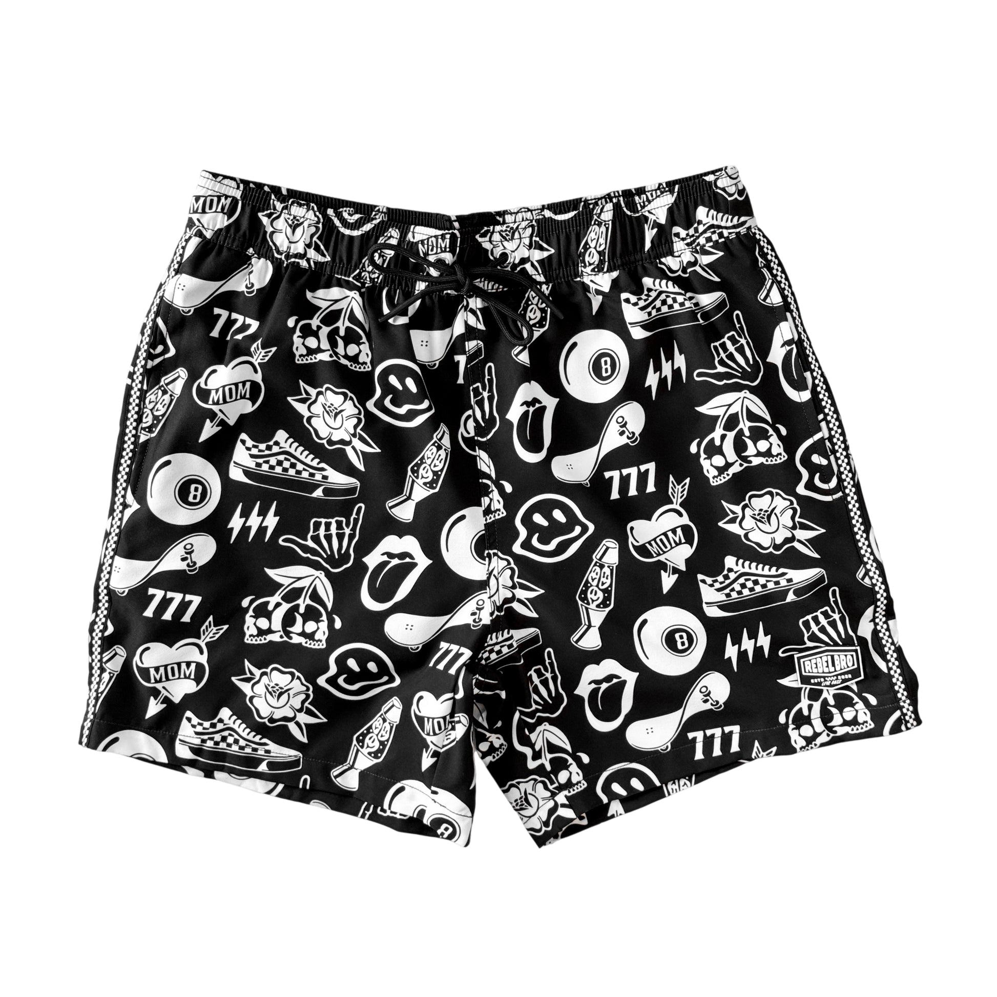 Men's Hybrid Swim Trunks in Warped Tour [Midnight Edition]