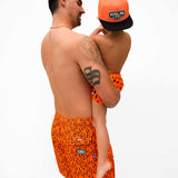 Men's Hybrid Swim Trunks in Neon Valencia x Fuego
