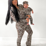 Women’s Bamboo Two Piece Set in Desert Zebra