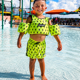 Hybrid Swim Trunks in Neon Electric Lime x Jagger