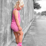 Tank + Biker Two Piece Set in Bubble Gum Leopard