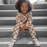 Organic Ribbed Set in Vanilla + Chestnut