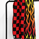 Organic Muslin Quilt in Need 4 Speed x Rebel Red + Black Checkered