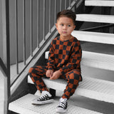 Organic Ribbed Set in Smoke + Spice