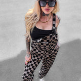Women's Overall in Checkered Black + Taupe